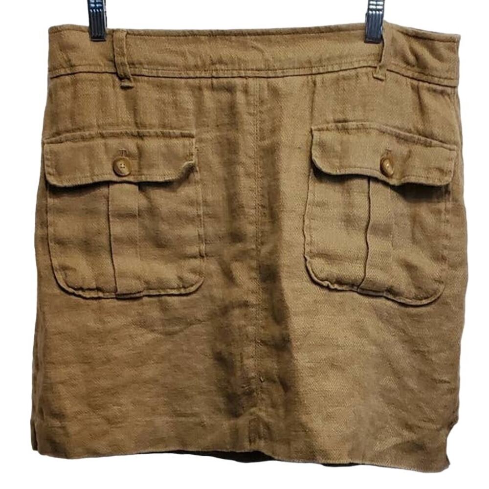 Ann Taylor LOFT Women's Linen Skirt with pockets built in shorts Size 14